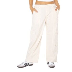 NWT Celebrity Pink Parachute Cargo Pants Size L – Beige Wide Leg